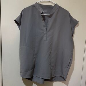 FIGS Rafaela Oversized Scrub Top - CEMENT